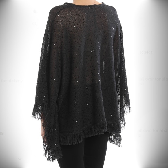 Brunello Cucinelli Sequined Linen and Silk Poncho - Picture 3 of 7